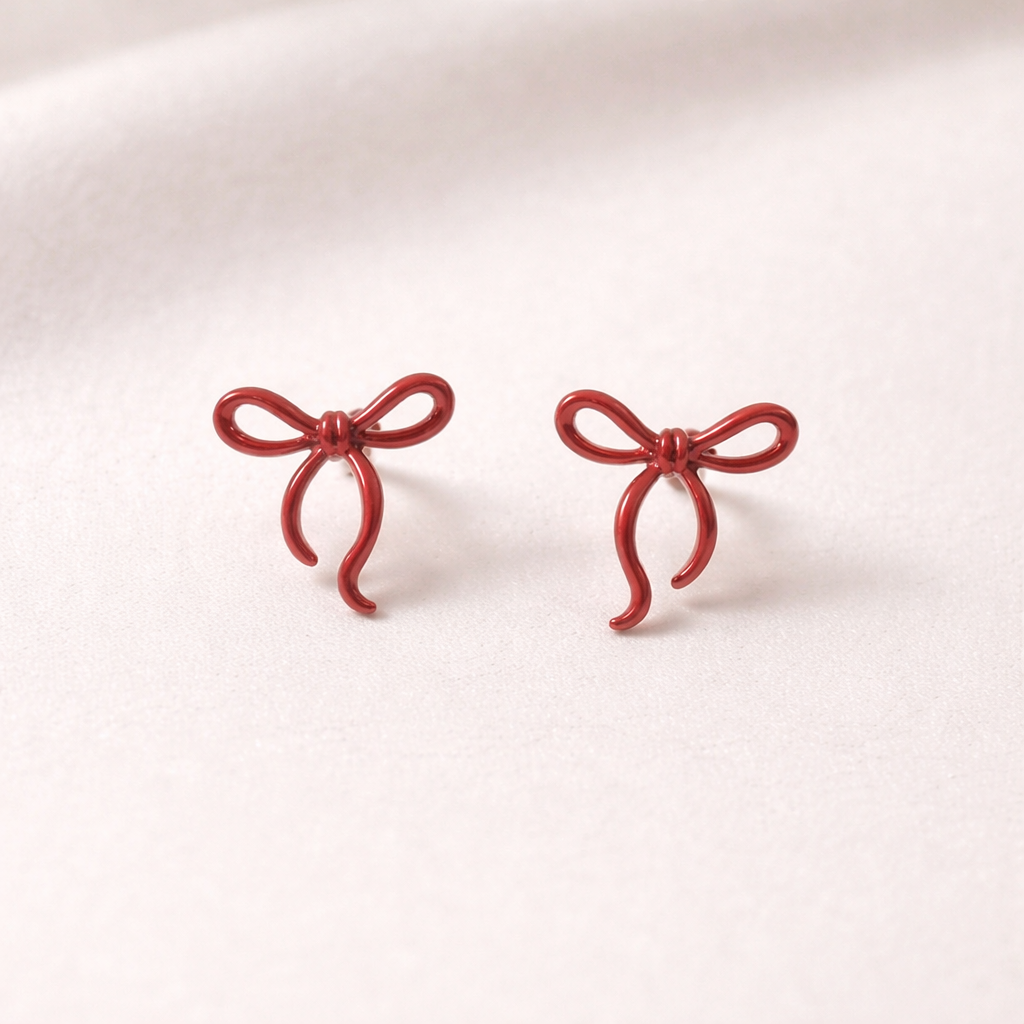 RED STITCH EARRING