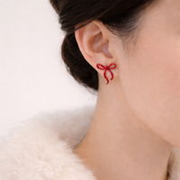 RED STITCH EARRING