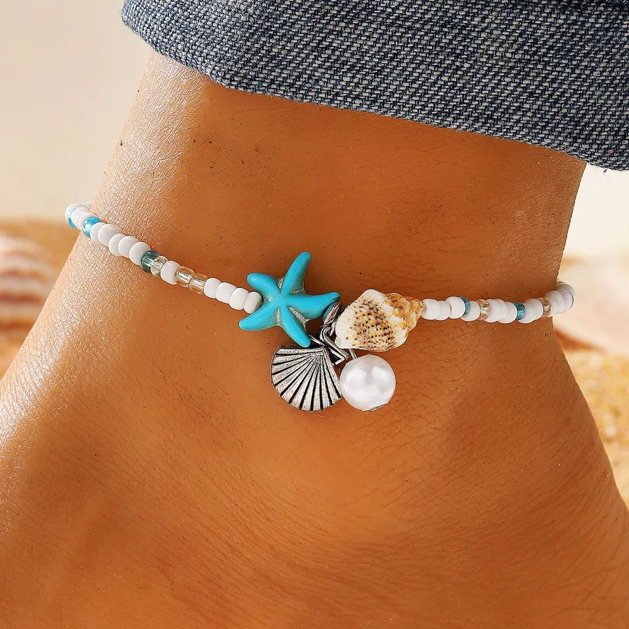 Blue Starfish Anklet