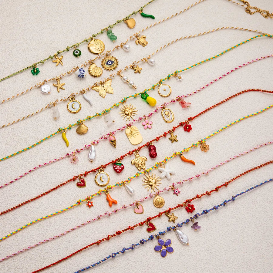 VINTAGE SUMMER MULTI CHARMS NECKLACE