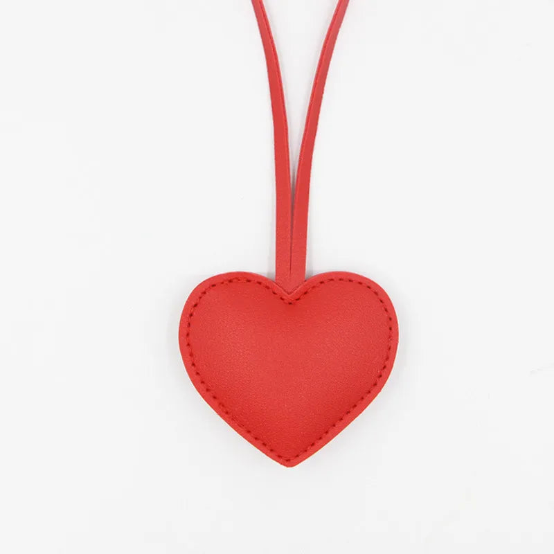 LEATHER HEART BAG CHARMS
