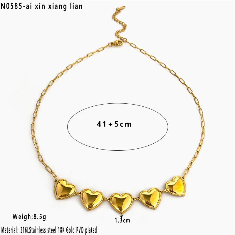 Summer Capsule Pink Heart Necklace / N0585