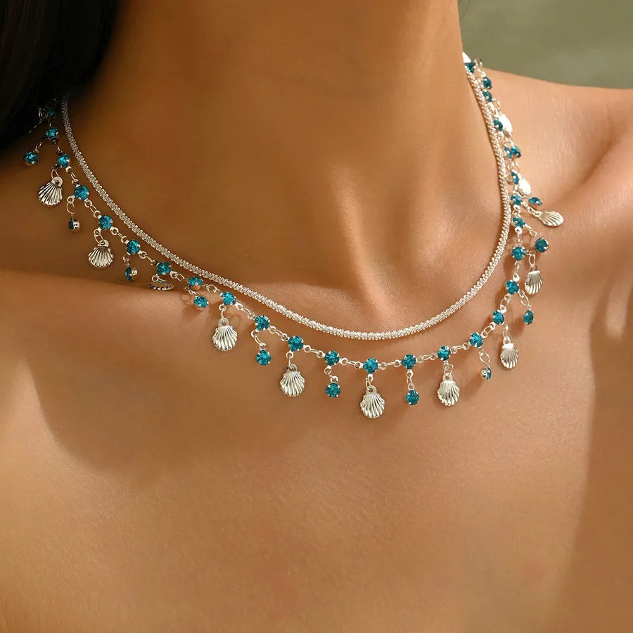 BLUE OCEAN SILVER NECKLACE