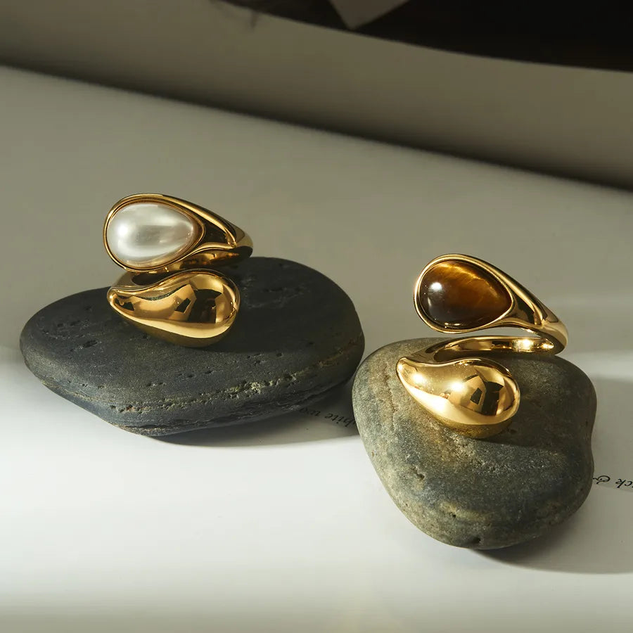 TIGEREYE / PEARL RING